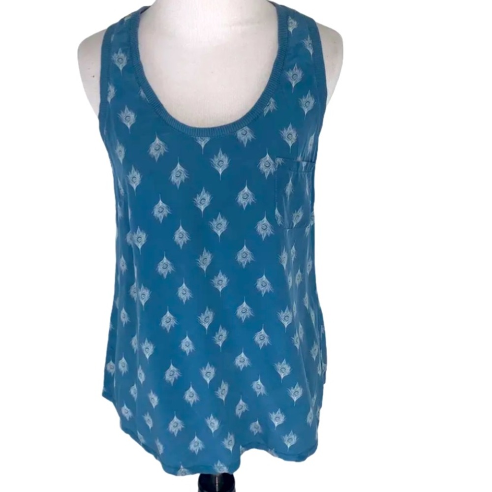 Joie silk peacock feather top